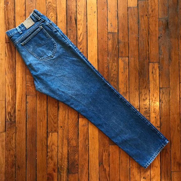 Vintage 80s LEE Riders Made in USA Men Blue Denim‎ High Rise Straight Leg Jeans - Picture 1 of 4